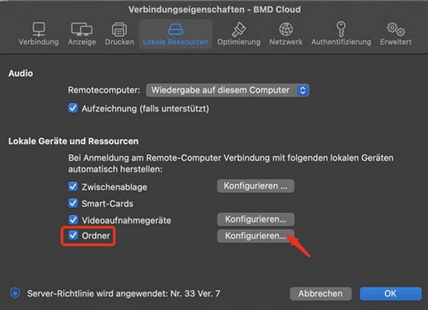 Click on "Configure" next to "Folders".