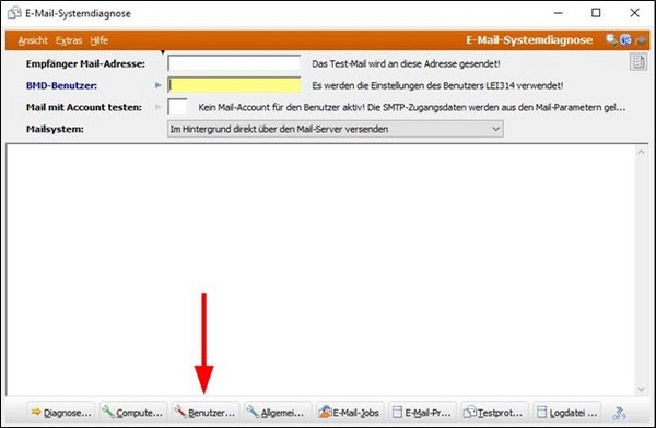 Screenshot of the email parameters when sending emails from BMD NTCS.