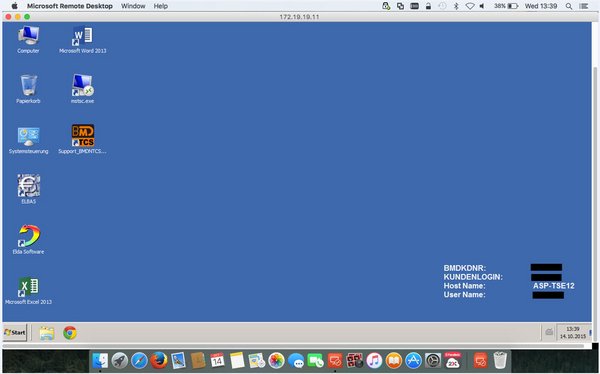 Screenshot of a Microsoft Remote Desktop.