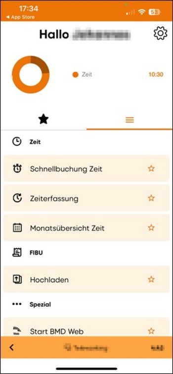 Overview of the possible activities in the app