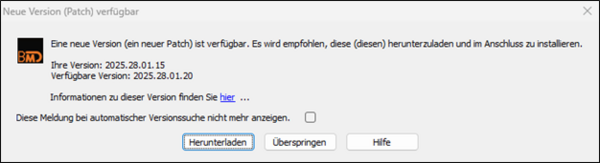 A message informing you about a new version (a patch).