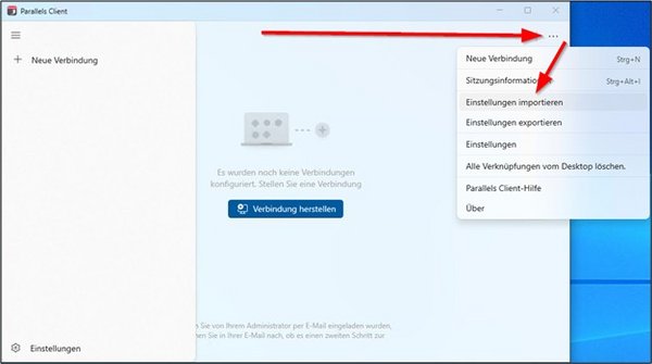 Click on "Import settings".