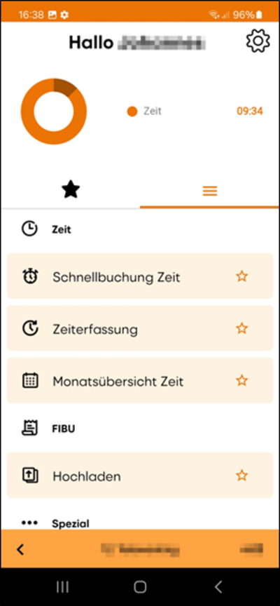 Overview of the possible activities in the app