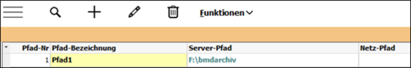 Screenshot of the path overview