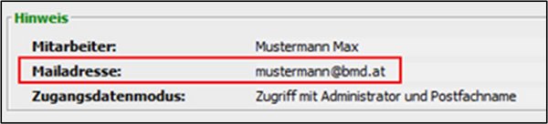 "Note" section with the email address highlighted in red