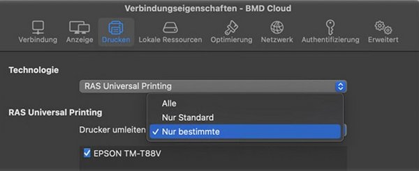 Set the Printer setting to "Specific only".