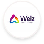 Logo der Gemeinde Weiz auf weißem Hintergrund. 