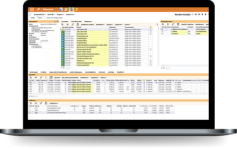 Screenshot of BMD customer relationship management