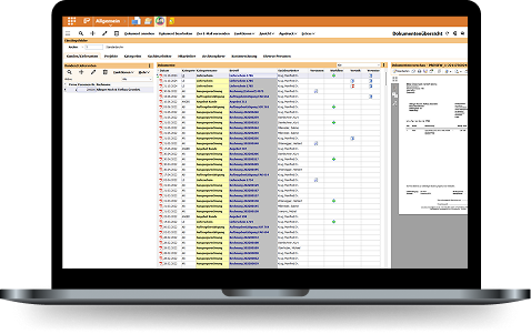 Screenshot of BMD document management system.