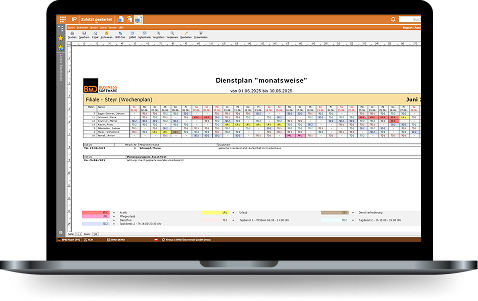 Screenshot of BMD Rosters and shift planning software