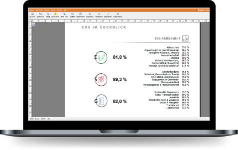 Screenshot of BMD ESG screening tool.