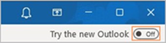 Switch for turning off the new version of Microsoft Outlook.