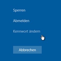 Screenshot of the "Change a password" option.