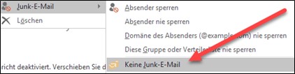Screenshot of the option to release filtered emails.