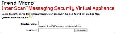 Screenshot of the Trend Micro login window.