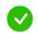 A check mark in a green circle, meaning successful or confirmed.