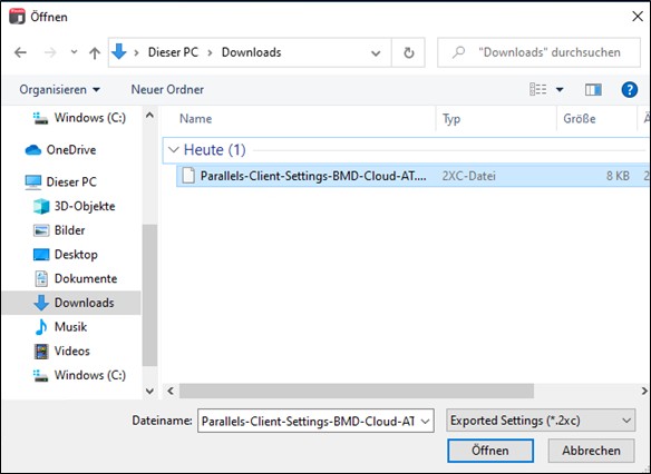 Download file in the download folder