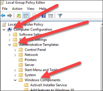 Path in the Group Policy Editor