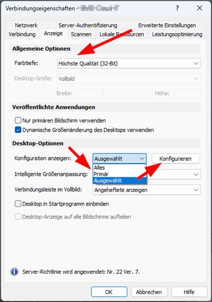 Change the connection properties in "Advanced settings".