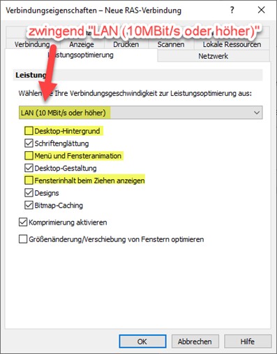 Modify the connection speed.