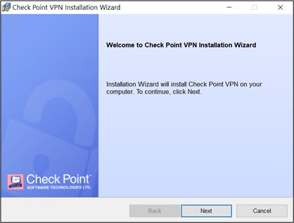 Screenshot of the VPN client program installation.