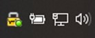 Screenshot of the Windows Tray; the client is connected.