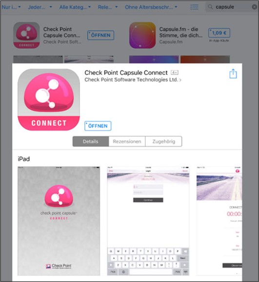 Screenshot of the app in the App Store