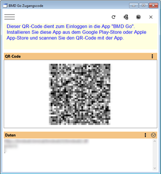 Screenshot of the QR code for login (generated in BMD NTCS)