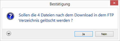 Screenshot of a confirmation prompt to delete data