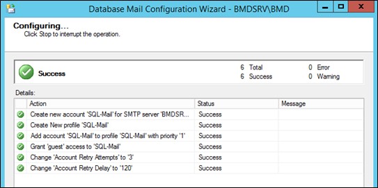 Screenshot of the completion screen of the wizard