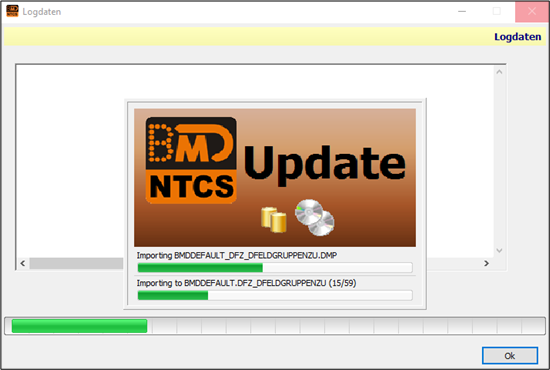 A page displaying the update progress.