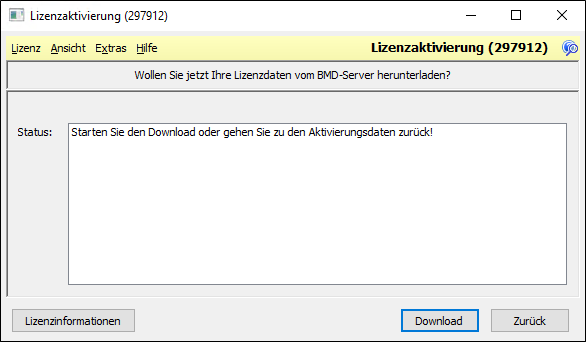 Do you want to download your licence data now?