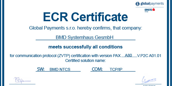Zertifikat Global Payments - ZVTP