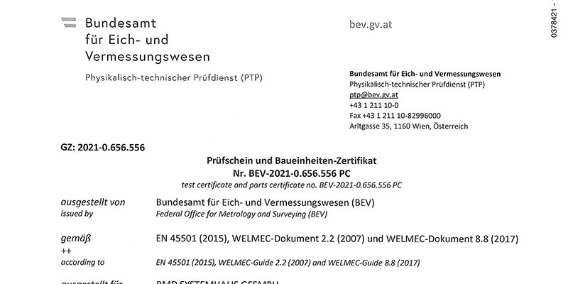 Prüfschein NTCS Kasse Waagen-Schnittstelle