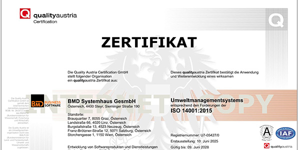 ISO 14001:2015 – Umweltmanagementsystem
