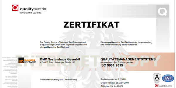 ISO 9001:2015 – Qualitätsmanagementsystem