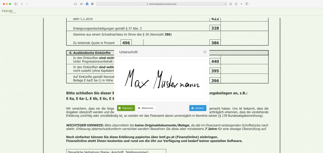 Screenshot aus der BMD Software [Screenshot © BMD]
