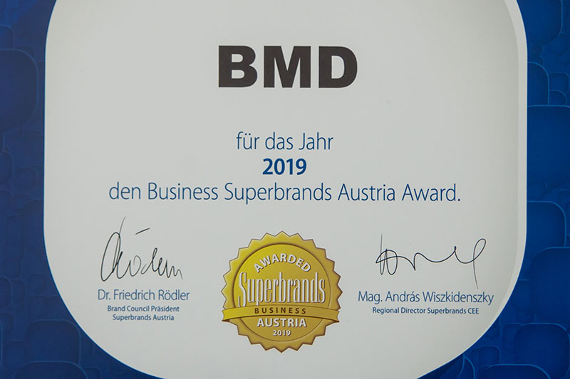 Zertifikat "Business Superbrands Austria Award"