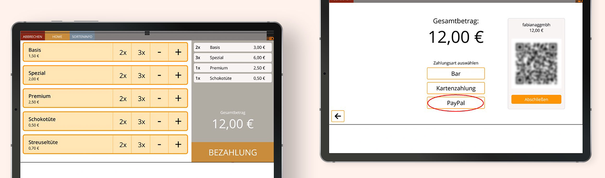 Mockup aus dem BMD Future Lab für eine Kassenlösung.