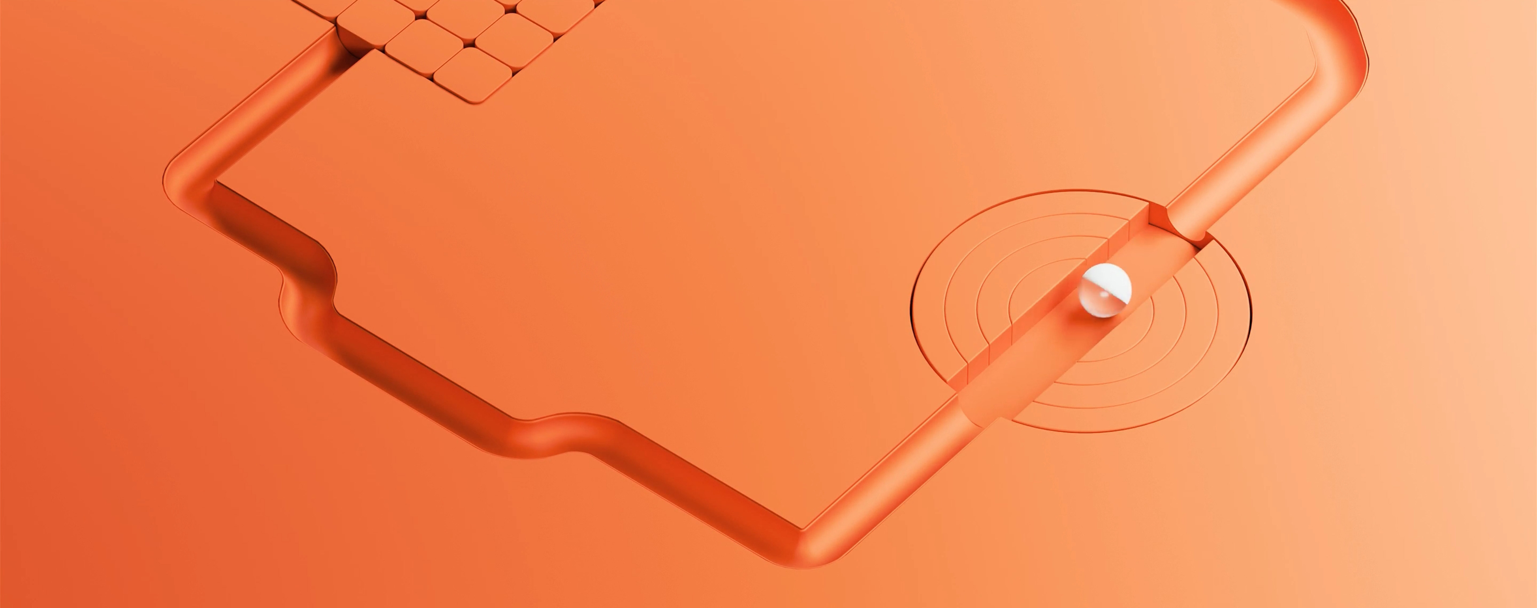 Illustration BMD Software auf orangem Hintergrund. 