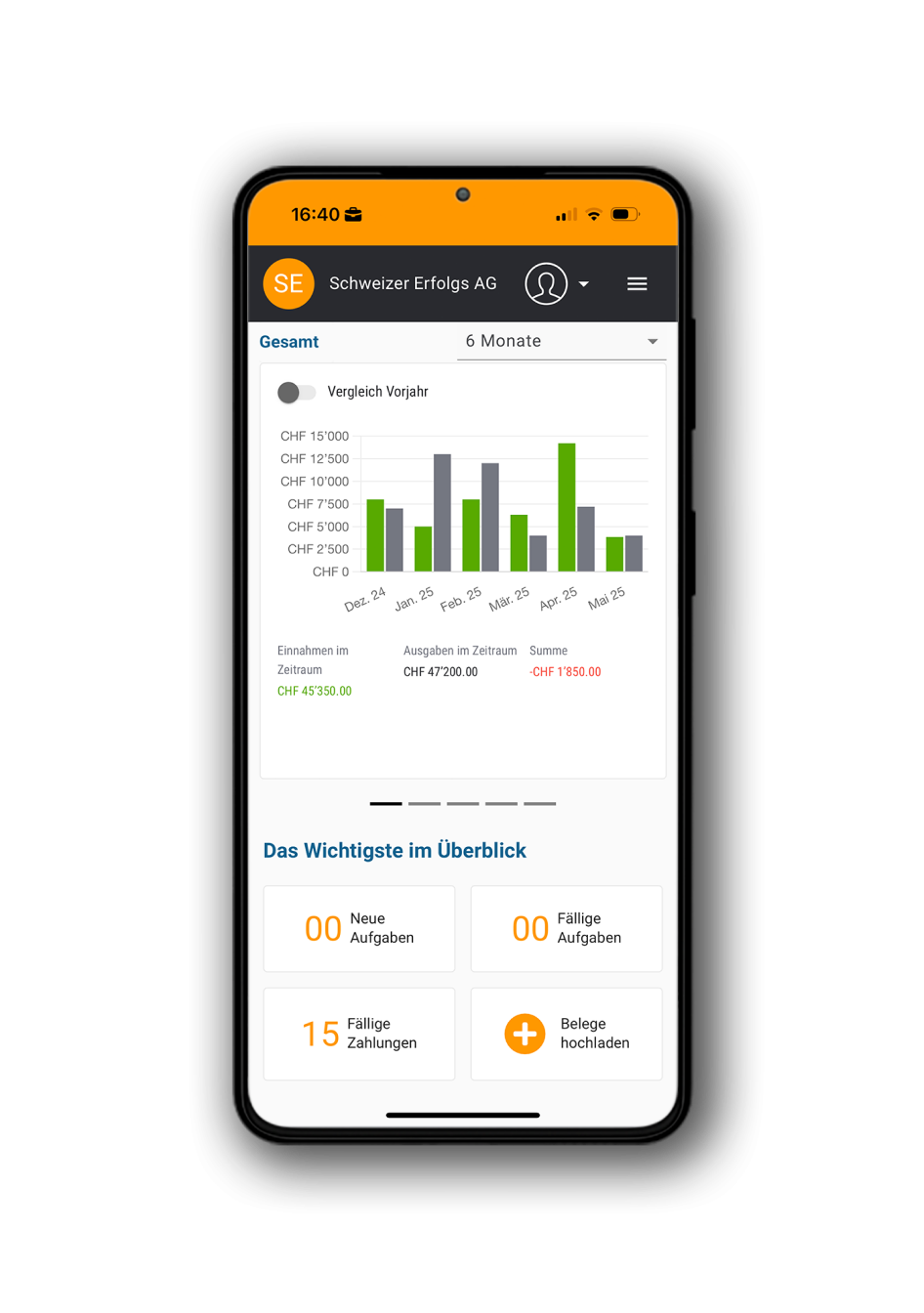 Screenshot von BMD Com Mandantenplattform am Smartphone
