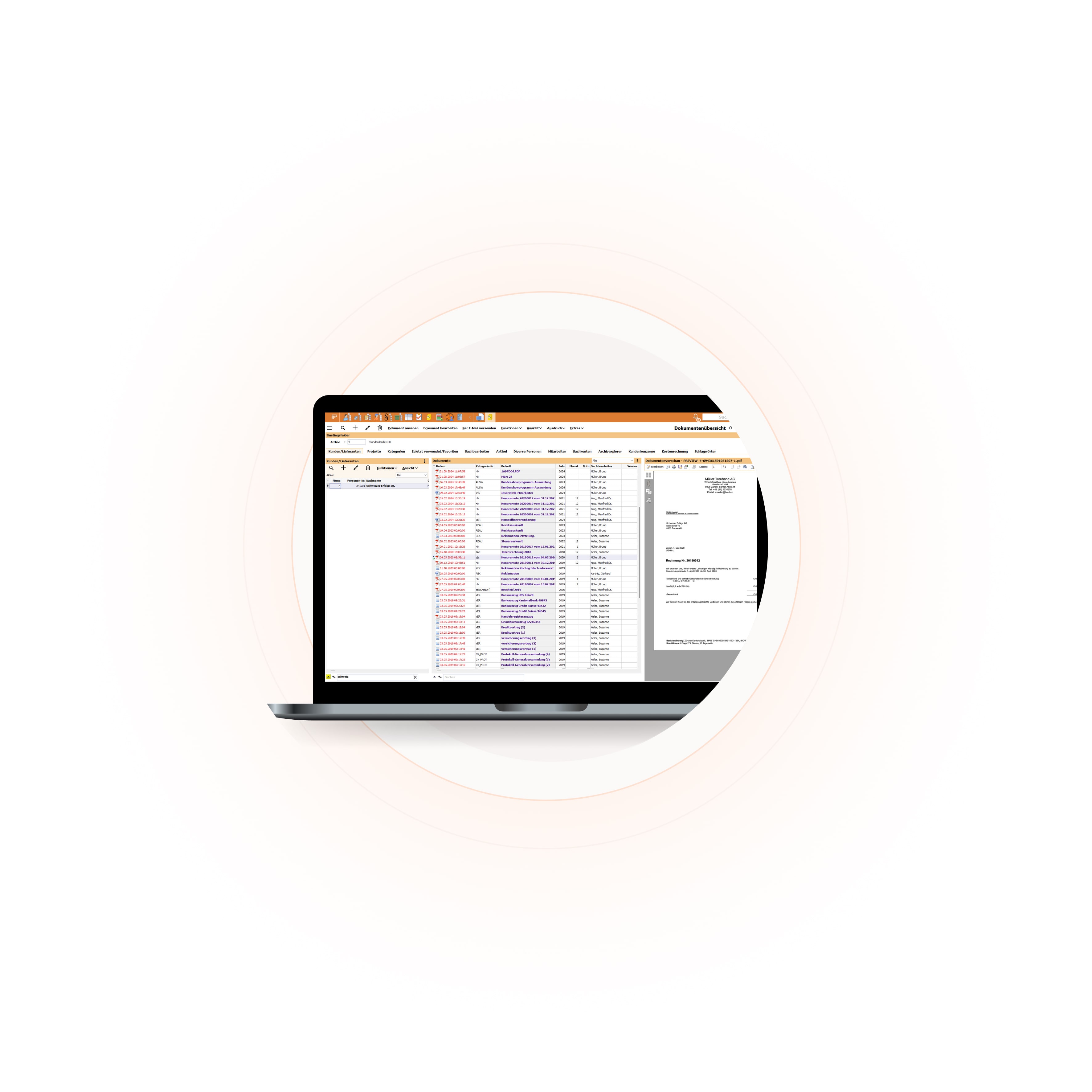 Screenshot der BMD Dokumentenmanagement (DMS) Software