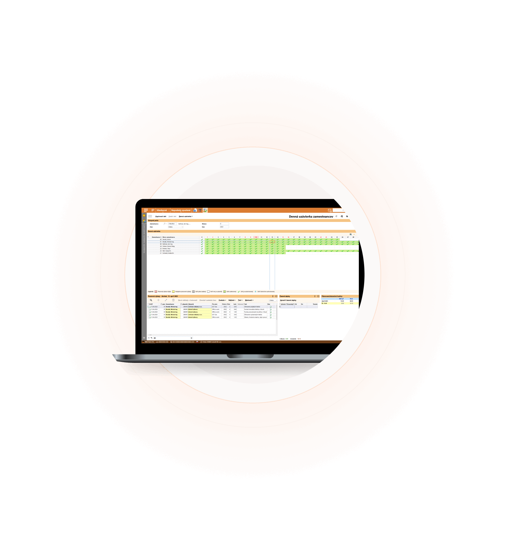 Snímek obrazovky BMD Performance Recording Software